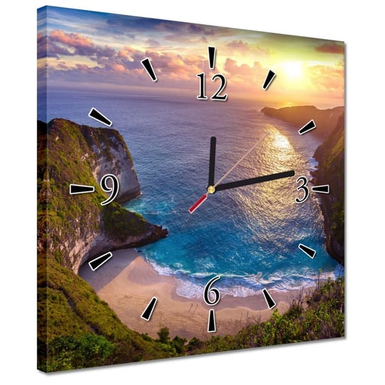 Zegar 30x30cm Zachód słońca nad morzem ZeSmakiem