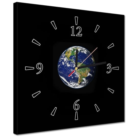 Zegar 30x30cm Ziemia Widok z kosmosu ZeSmakiem