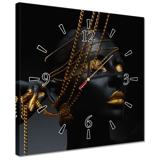 Zegar 30x30cm Złota biżuteria w dłoni ZeSmakiem