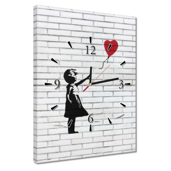 Zegar 30x40cm Banksy Dziewczynka Balon ZeSmakiem