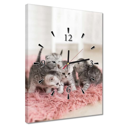 Zegar 30x40cm Pięć małych kotków ZeSmakiem