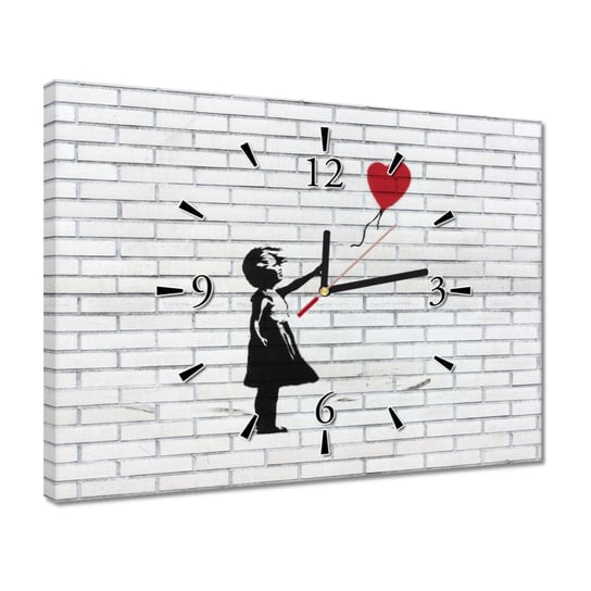 Zegar 40x30cm Banksy Dziewczynka Balon ZeSmakiem