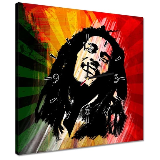 Zegar 40x40cm Bob Marley Reggae ZeSmakiem