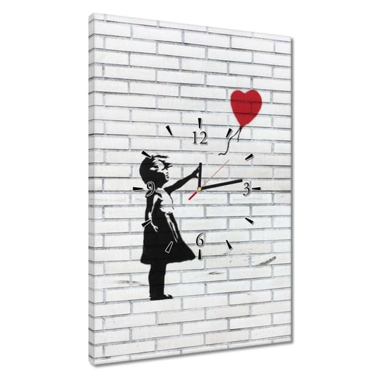Zegar 40x60cm Banksy Dziewczynka Balon ZeSmakiem