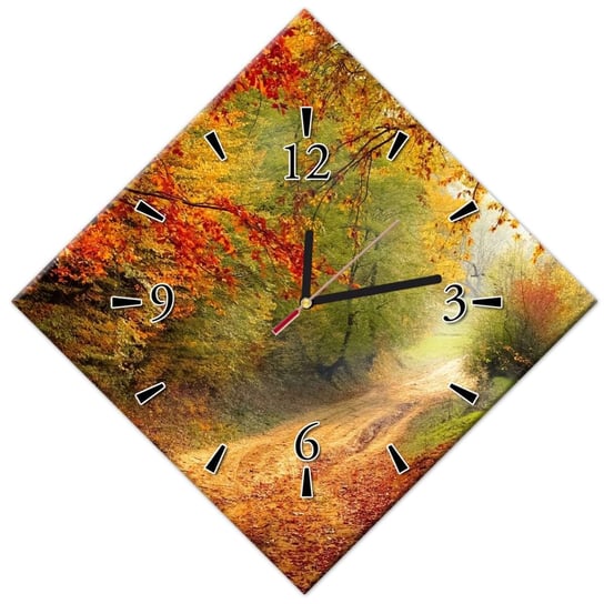 Zegar 42x42cm Droga w lesie Jesień ZeSmakiem