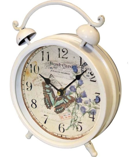 Zegar a`la budzik Retro, biały, 27x21x6 cm Art-Pol
