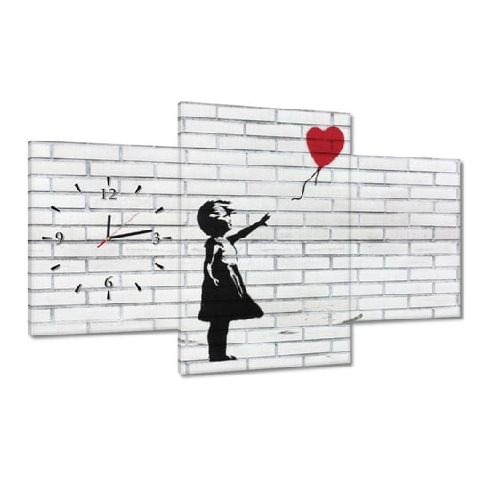 Zegar Banksy Dziewczynka Balon, 100x60cm ZeSmakiem