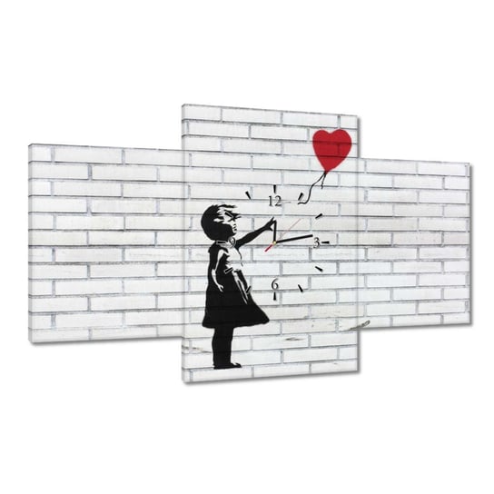 Zegar Banksy Dziewczynka Balon, 100x60cm ZeSmakiem