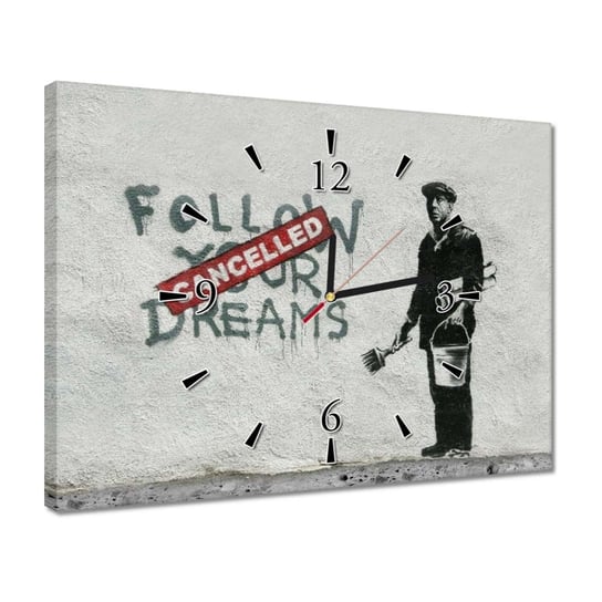 Zegar Banksy Follow Your Dreams, 40x30cm ZeSmakiem