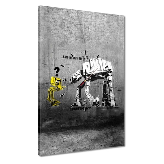 Zegar Banksy I am your father, 40x60cm ZeSmakiem