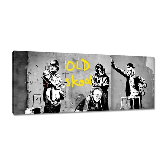 Zegar Banksy Old School, 100x40cm ZeSmakiem