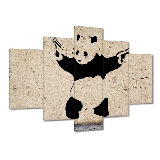 Zegar Banksy Panda, 150x105cm ZeSmakiem