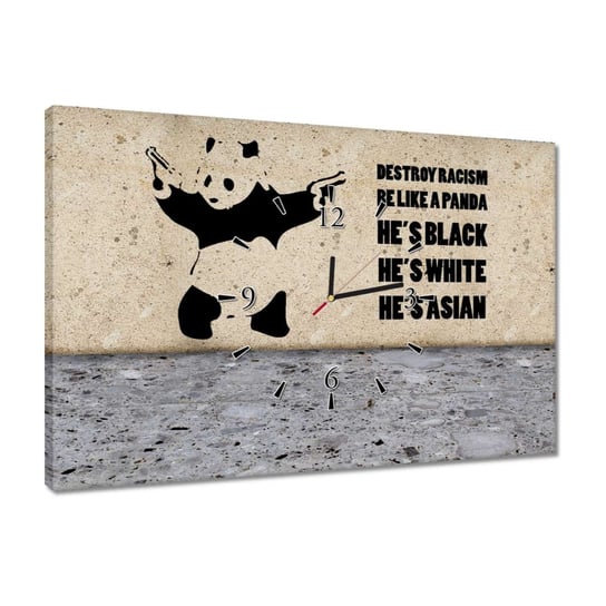 Zegar Banksy Panda, 60x40cm ZeSmakiem