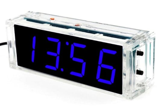 Zegar Biurkowy Led Z Termometrem 5V Diy Niebieski Inna marka