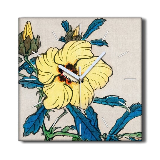 Zegar canvas do sypialni 30x30 Azjatyckie kwiaty, Coloray Coloray