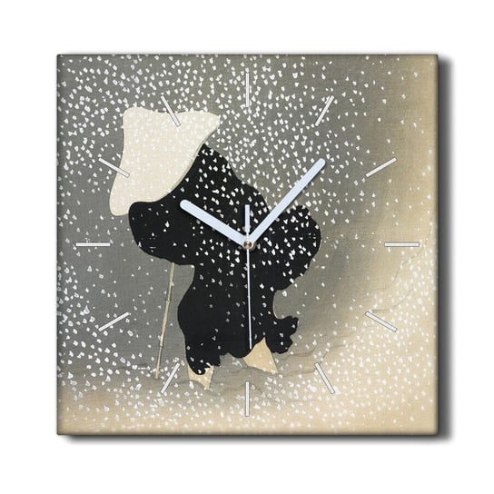 Zegar canvas na ścianę ozdoba 30x30 Człowiek śnieg, Coloray Coloray