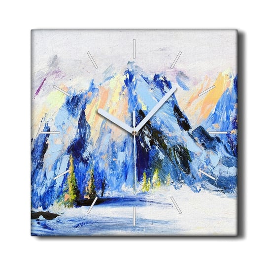 Zegar canvas ozdoba 30x30 Zima śnieg góry przyroda, Coloray Coloray