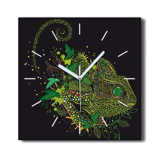 Zegar canvas ścienny 30x30 Kameleon zwierzę natura, Coloray Coloray