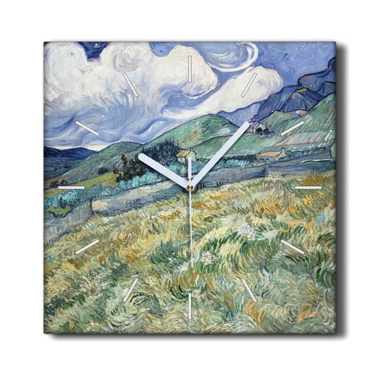 Zegar canvas ścienny 30x30 Krajobraz góry Van Gogh, Coloray Coloray