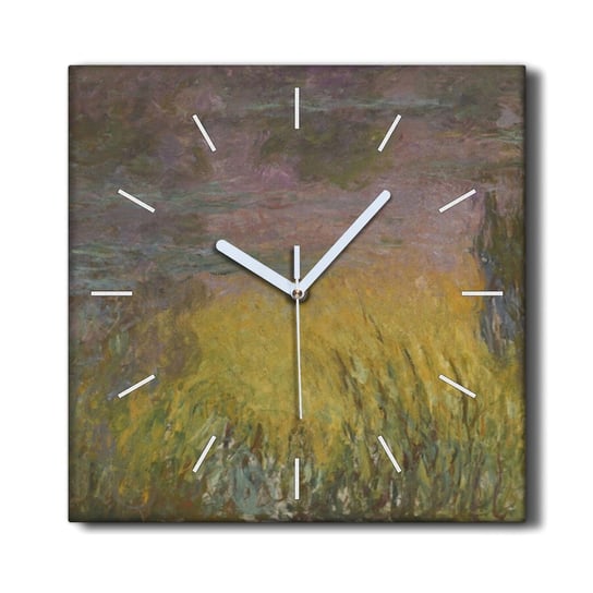 Zegar canvas ścienny 30x30 Woda lilie słońce Monet, Coloray Coloray
