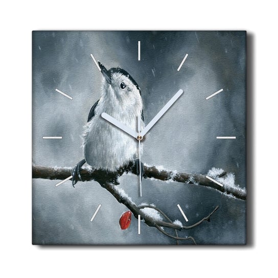 Zegar canvas ścienny 30x30 Zwierzę ptak śnieg zima, Coloray Coloray