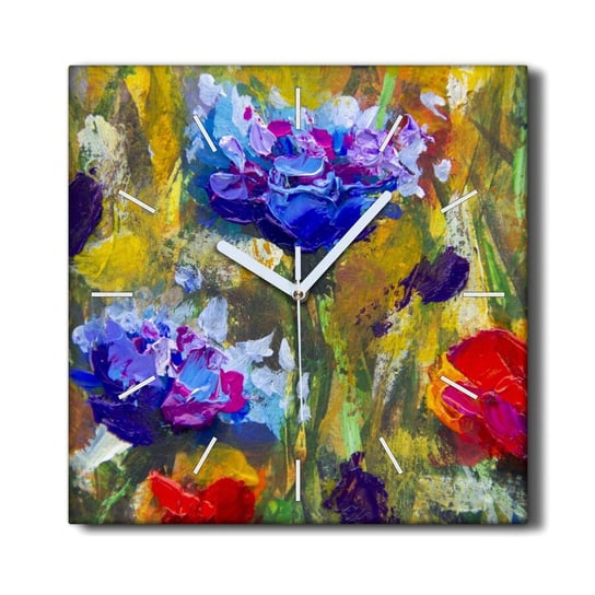 Zegar canvas ścienny cichy na prezent 30x30 Kwiaty, Coloray Coloray