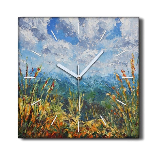 Zegar canvas ścienny do kuchni 30x30 Chmury góry, Coloray Coloray