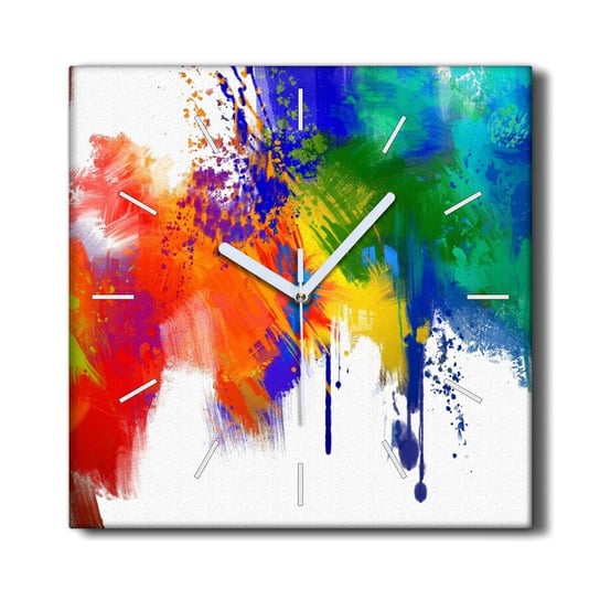 Zegar canvas ścienny do kuchni 30x30 Farba Plamy, Coloray Coloray