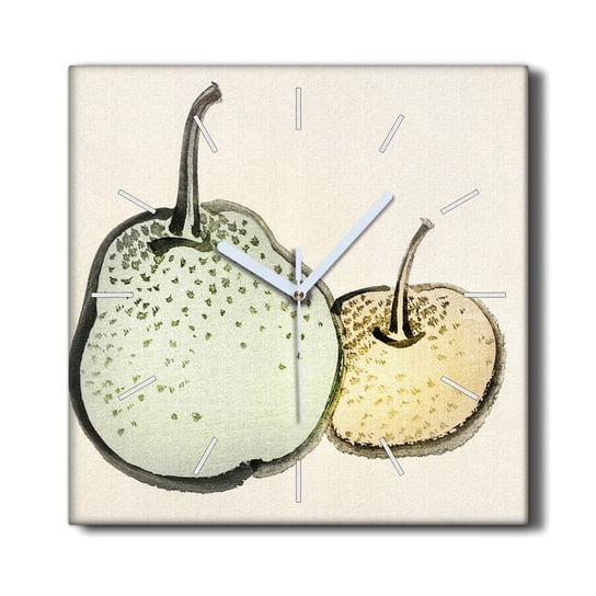 Zegar canvas ścienny do kuchni 30x30 Owoce gruszki, Coloray Coloray