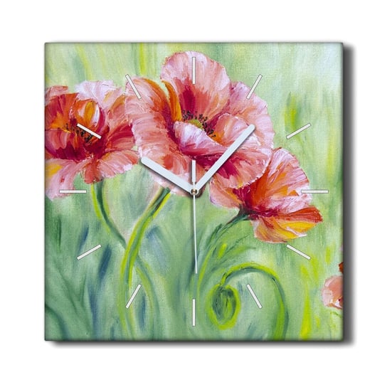 Zegar canvas ścienny ozdoba 30x30 Kwiaty rośliny, Coloray Coloray