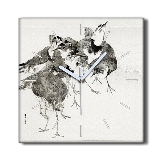 Zegar canvas ścienny z grafiką 30x30 Zwierzę ptaki, Coloray Coloray