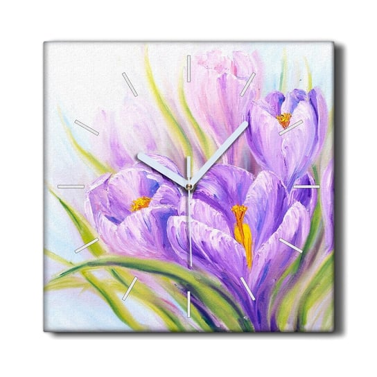 Zegar canvas wiszący 30x30 Kwiaty rośliny przyroda, Coloray Coloray