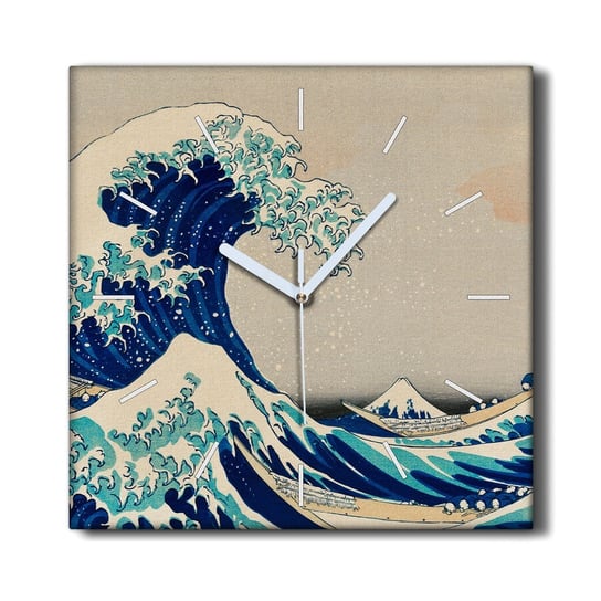 Zegar canvas wiszący 30x30 Morze burza łodzie fale, Coloray Coloray