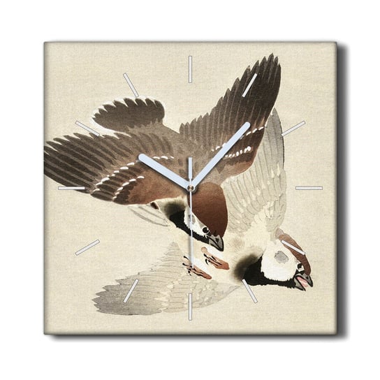 Zegar canvas wiszący 30x30 Zwierzęta ptaki wróble, Coloray Coloray