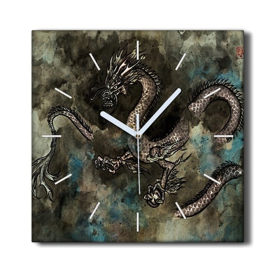 Zegar canvas wiszący do salonu 30x30 Fantasy smok, Coloray Coloray