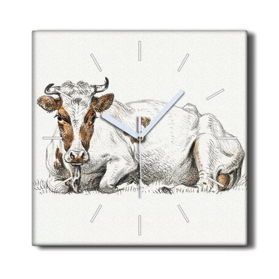 Zegar canvas wiszący do salonu 30x30 Zwierzę krowa, Coloray Coloray