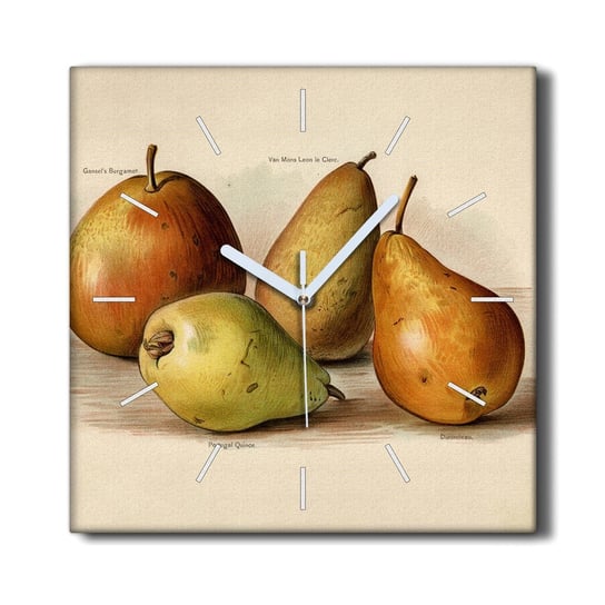 Zegar canvas wiszący z grafiką 30x30 Owoce gruszki, Coloray Coloray
