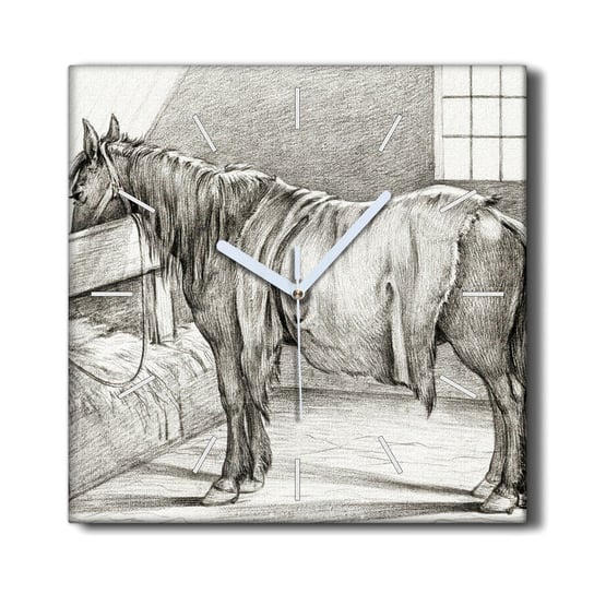 Zegar canvas wiszący z grafiką 30x30 Zwierzę koń, Coloray Coloray