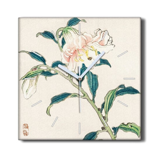 Zegar canvas z nadrukiem 30x30 Azjatyckie kwiaty, Coloray Coloray