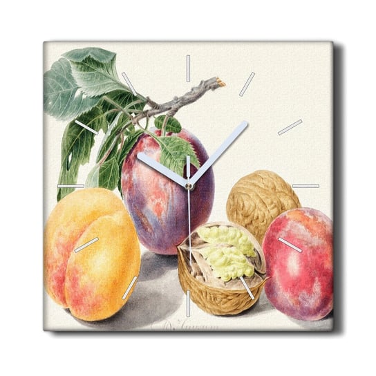 Zegar canvas z nadrukiem 30x30 Owoce gałąź liście, Coloray Coloray