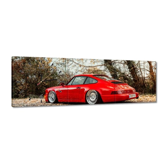 Zegar Czerwone Porsche Samochód, 90x30cm ZeSmakiem