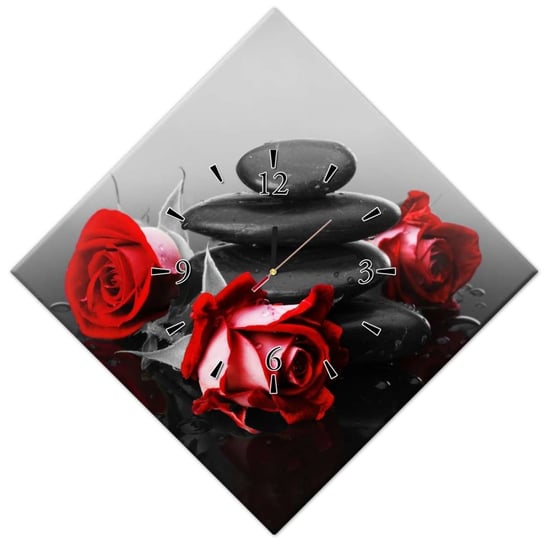 Zegar Czerwone róże SPA, 56x56cm ZeSmakiem