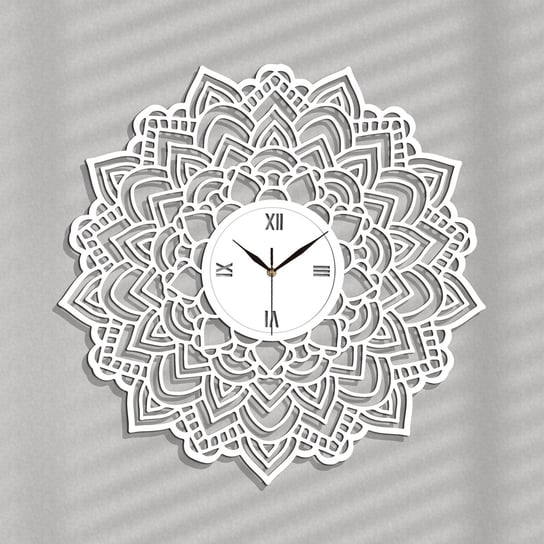 Zegar dekoracyjny ORNAMENTI Koronka Vintage, biały, 60 cm ORNAMENTI