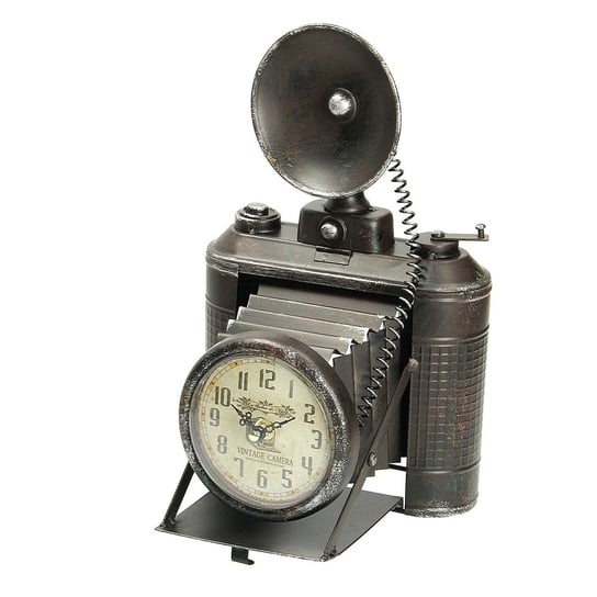 Zegar DEKORIA Camera, brązowy, 20x19x33 cm Dekoria