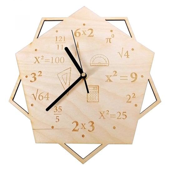 Zegar Dla Nauczyciela Matematyki - Drewniany Zegar Ścienny Z Grawerem Prezent Na Dzień Nauczyciela Koszulkowy