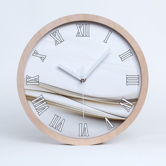 Zegar drewniany na ścianę abstrakcja fale fi 30 cm, Tulup Tulup