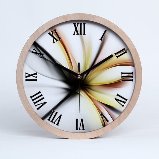 Zegar drewniany okrągły abstrakcja kwiat fi 30 cm, Tulup Tulup