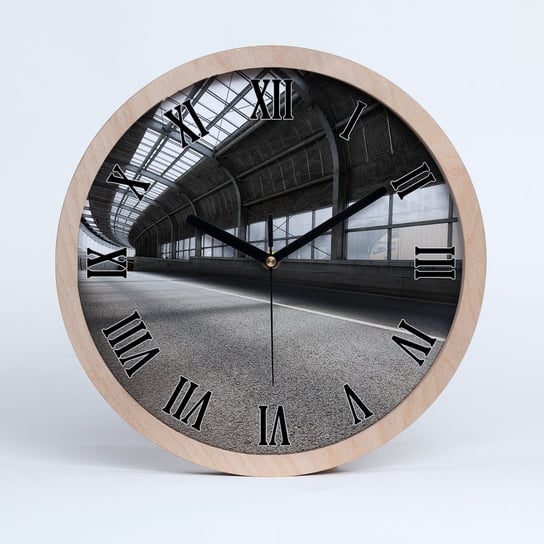 Zegar drewniany okrągły droga w tunelu fi 30 cm, Tulup Tulup