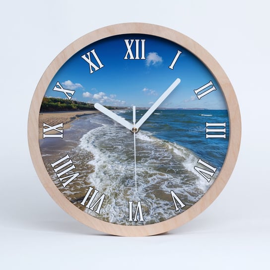 Zegar drewniany okrągły morze bałtyckie fi 30 cm, Tulup Tulup