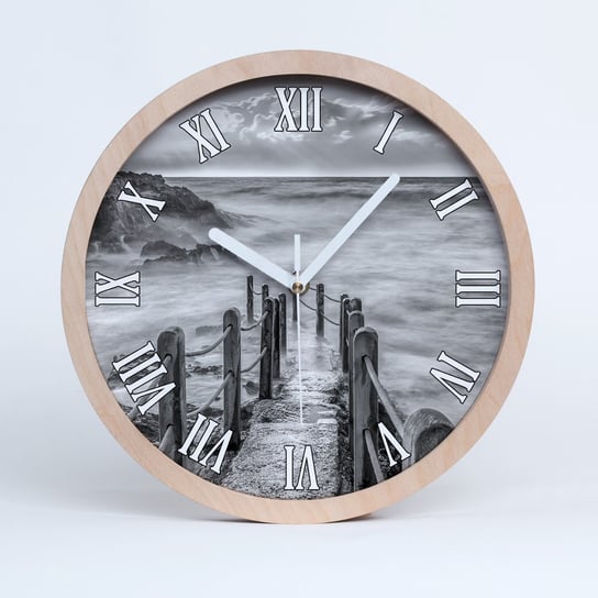 Zegar drewniany okrągły ścieżka nad morzem fi 30, Tulup Tulup